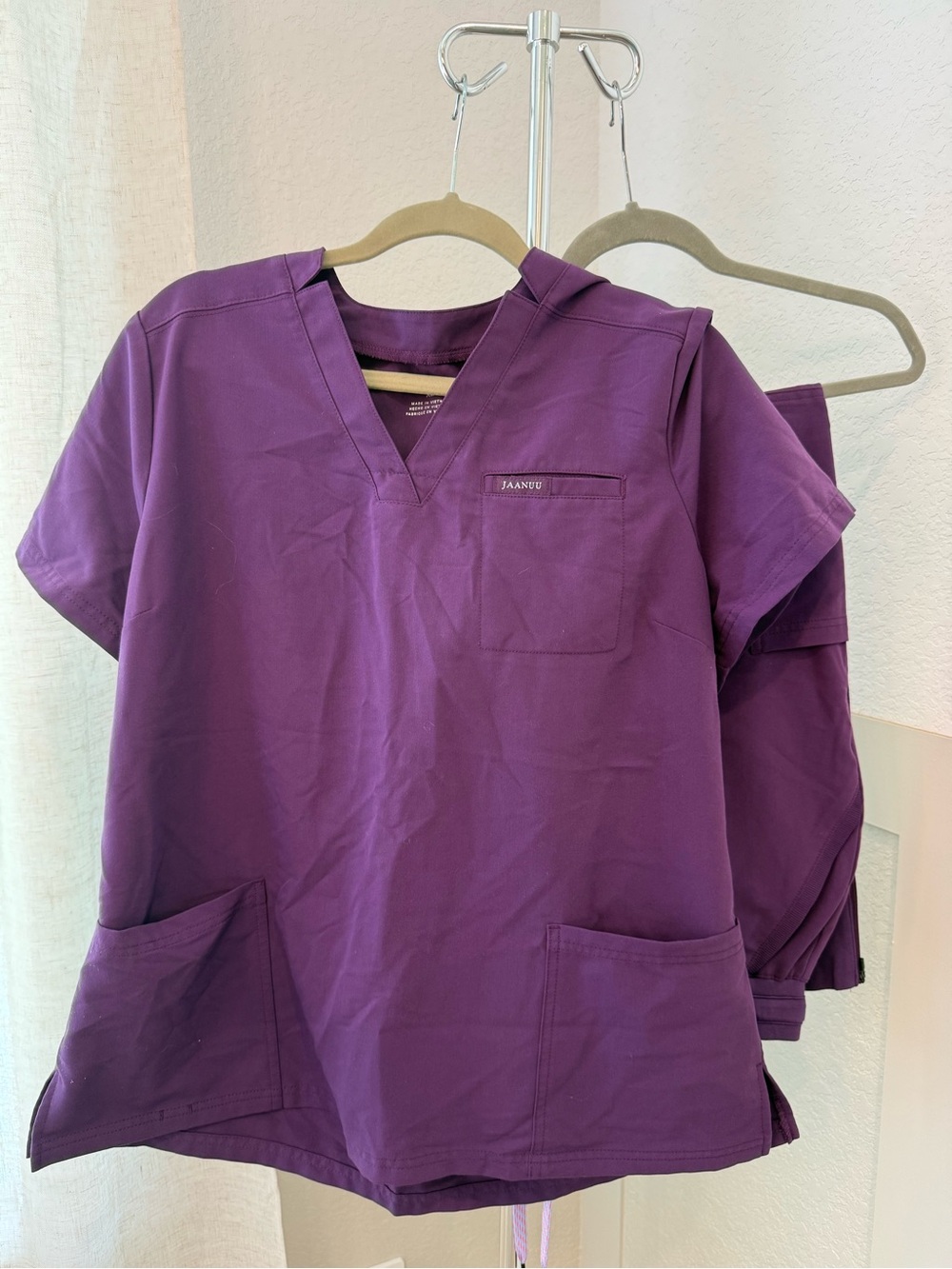 Jaanuu Vibrant Purple Medical Scrub Jogger Set
